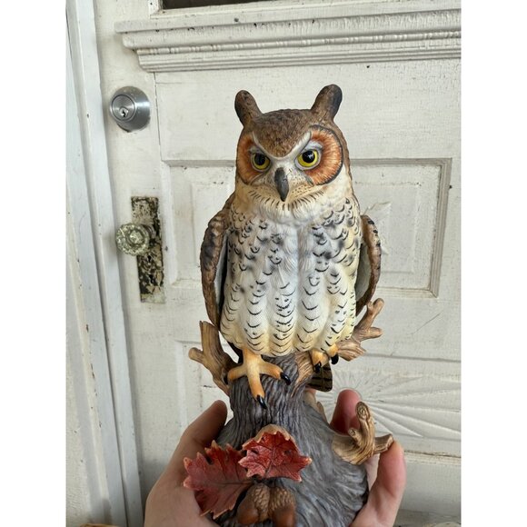 Vintage 70's Lenox Bisque Porcelain Great Horned Owl Figurine 8" - Picture 6 of 12
